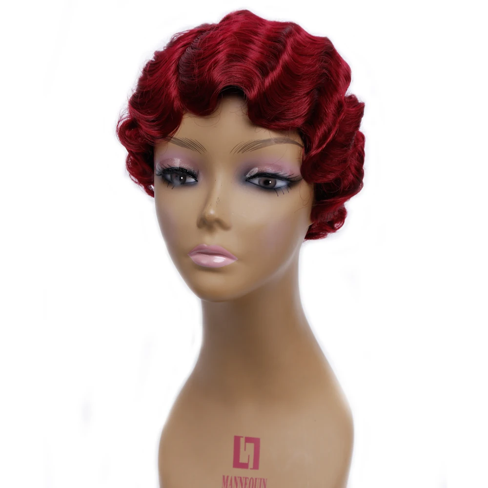 Амир Finger парик волнистые волосы синтетические волосы термостойкие короткие Искусственные парики для афроамериканских для женщин косплэй