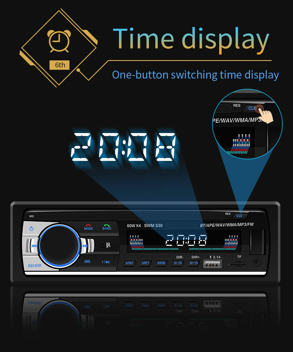 Автомобильная электроника видеоплееры SWM 530 ЖК экран Bluetooth 4 0 стерео MP3 аудио плеер