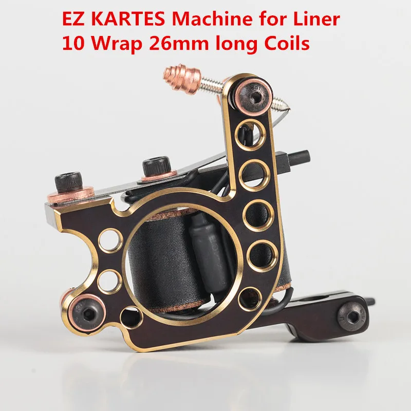 EZ KARTES Handmade Premium Coil Tattoo Machine Brass for Round Liner