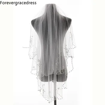 

Forevergracedress Bead Edge Wedding Accessories Tulle Bridal Veil with Comb