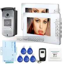 ENVÍO GRATIS Nueva Marca Wired 7 “Teléfono Video de La Puerta Sistema de Intercomunicación 1 Monitor de Noche Vison Cámara de Acceso RFID + 2 Blanco En Stock