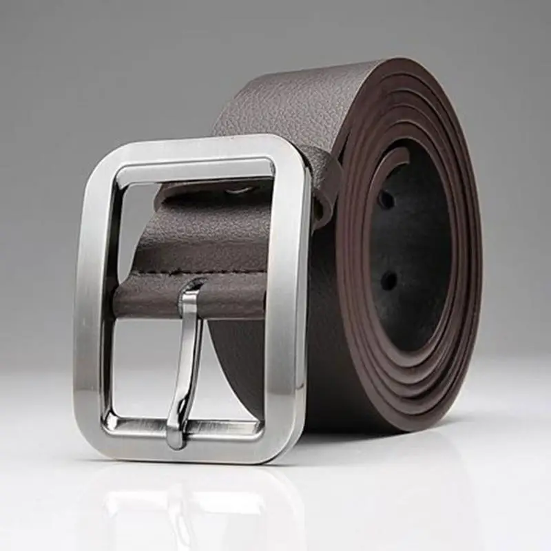 

Men Buckle Belt Square Shape Imitation Luxury Leather Upscale PU Belt for Men Strap Male Metal Automatic Buckle Sale