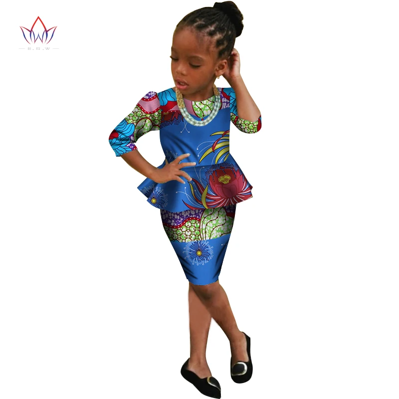 Женская одежда в африканском стиле; традиционный летний костюм Дашики; комплект из хлопка с принтом в африканском стиле для девочек; BRW WYT166