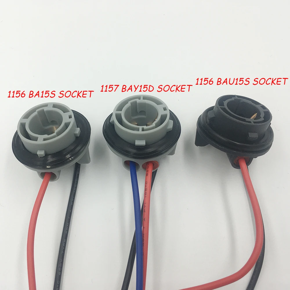 

2PCS 1156 BA15S adapter car auto Led Bulb Socket Connector Pre-wiring Plug female adaptor holder for 1157 BAY15D BAU15S