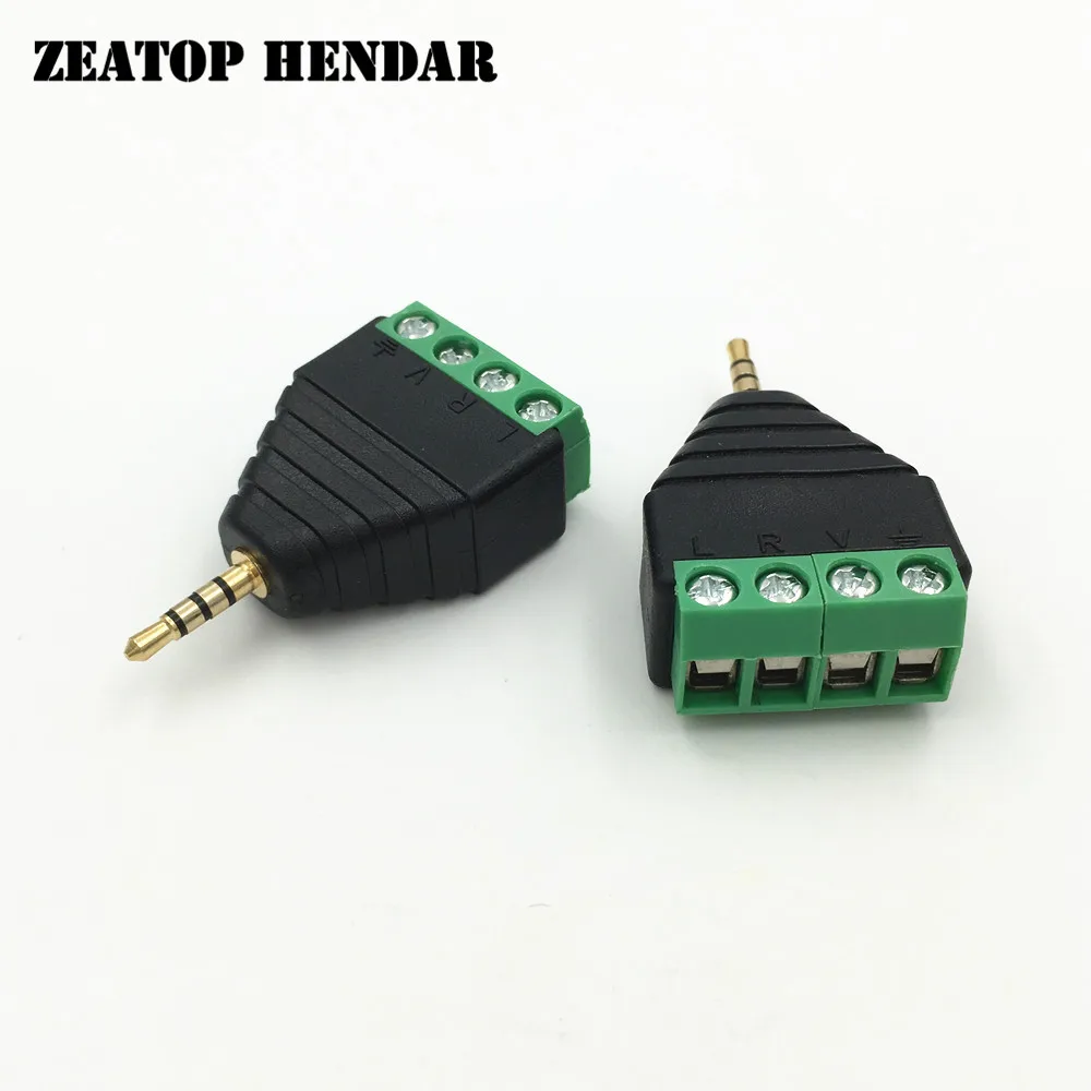 8Pcs 2.5mm 4 Pole Male Stereo Male to Audio Video AV Balun Screw