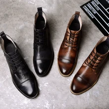 Г. Новые зимние мужские ботинки новые ботинки на шнуровке мужская теплая обувь кожаная деловая обувь «Челси», стильные и красивые кожаные ботинки