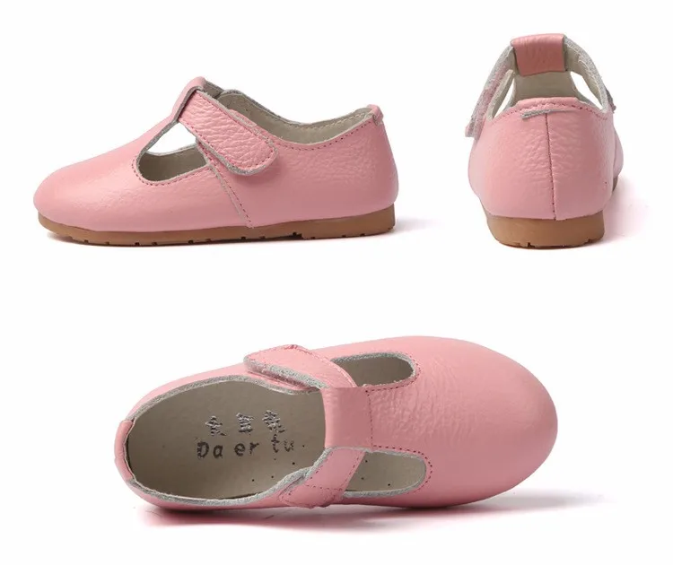 Весенне-Осенняя обувь принцессы для девочек 14-22 см; Новинка года; модная обувь из натуральной кожи для девочек; однотонная детская кожаная обувь