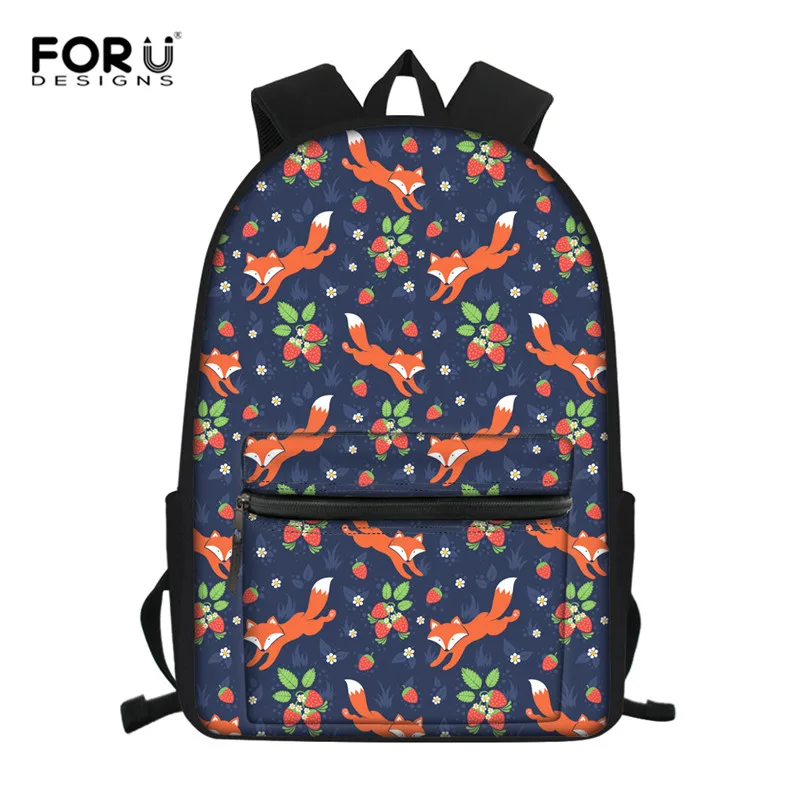 Best FORUDESIGNS Girls School Backpacks Children School Bags Orthopedic Backpack Sunflower Fox Bag For Girl Satchel Knapsack Mochila