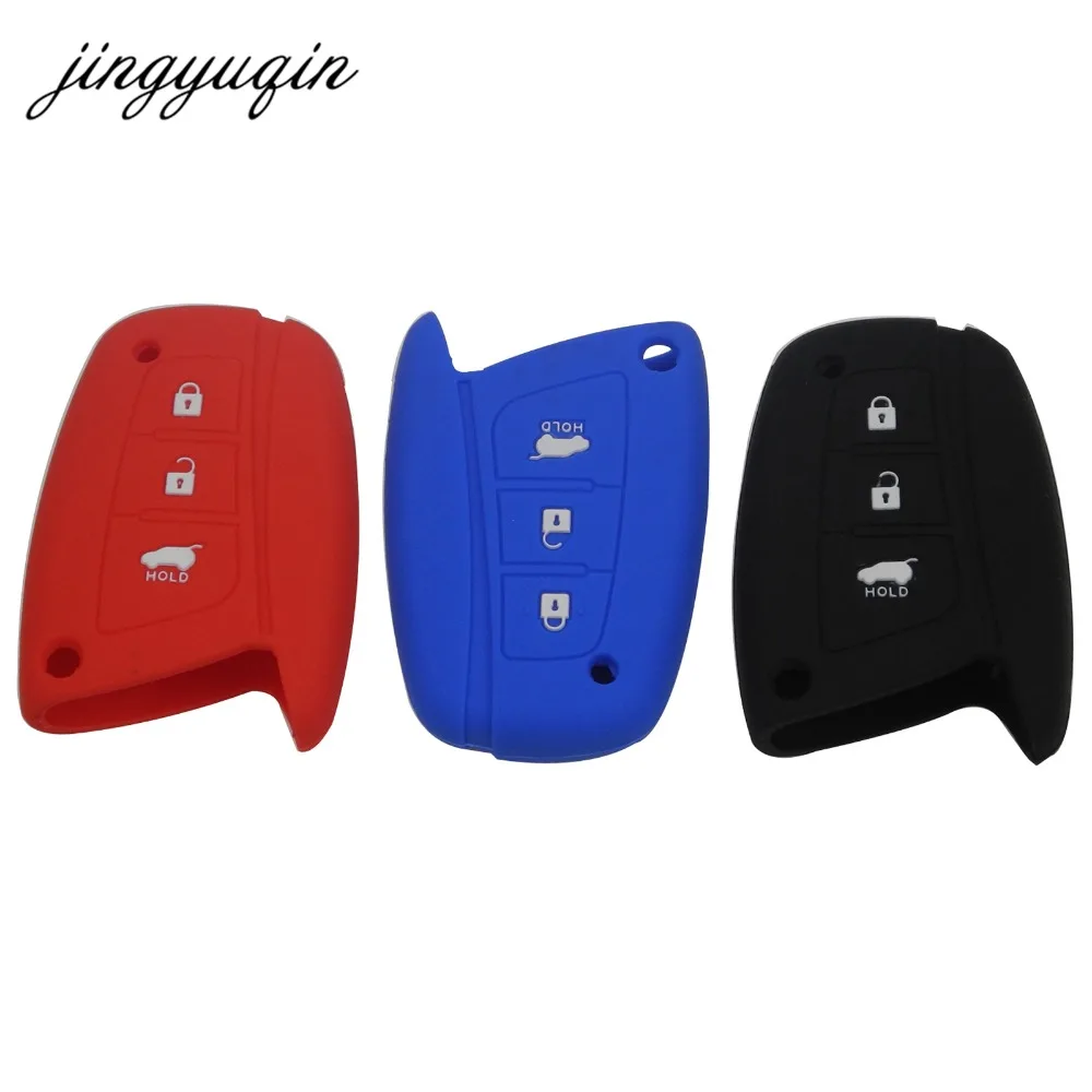 Keyforkess 30 pz/lotto 3 pulsanti a distanza Smart Car chiave copertura della cassa del Silicone per Hyundai Solaris ix35 ix45 Accent Elantra Santa Fe 8 DSwarehouse73891 -