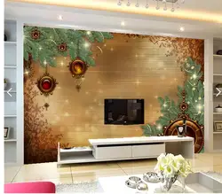 Пользовательские 3D фрески, праздники Рождество часы филиалы Papel де Parede, отель кафетерий гостиная диван ТВ стены спальне обои