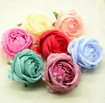 2pcs 12cm Silk roses for wedding home decor accessories christmas wreath autumn pompom diy gifts fake plastic Artificial flowers