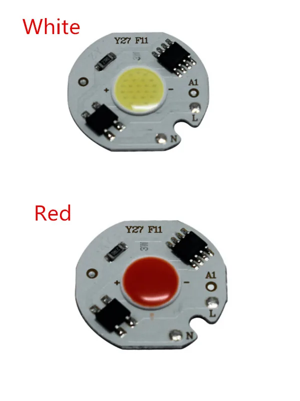 20PCS driver IC LED COB Y27 3W 5W 7W 10W 12W AC:220V chip white warm Red blue green Smart IC bulbs 27mm 11mm Y27 for Downlight