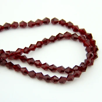 

Glass Prism Part Fashion Dark Siam 3-10mm Glass Bicone Beads K9 For Wedding Birthday Party Curtain Decoration DIY