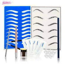 Eyebrow Microblading Kit Micro Needling Pen Set With Needle Blade Pigment Practice Skin For Eyebrow Tattoo Permanet Make