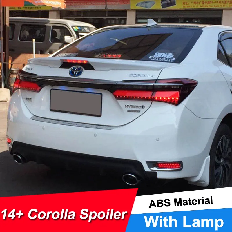 Задний спойлер JNCFORURC для Toyota Corolla 2014 15 16 17 со светодиодной лампой|Спойлеры и
