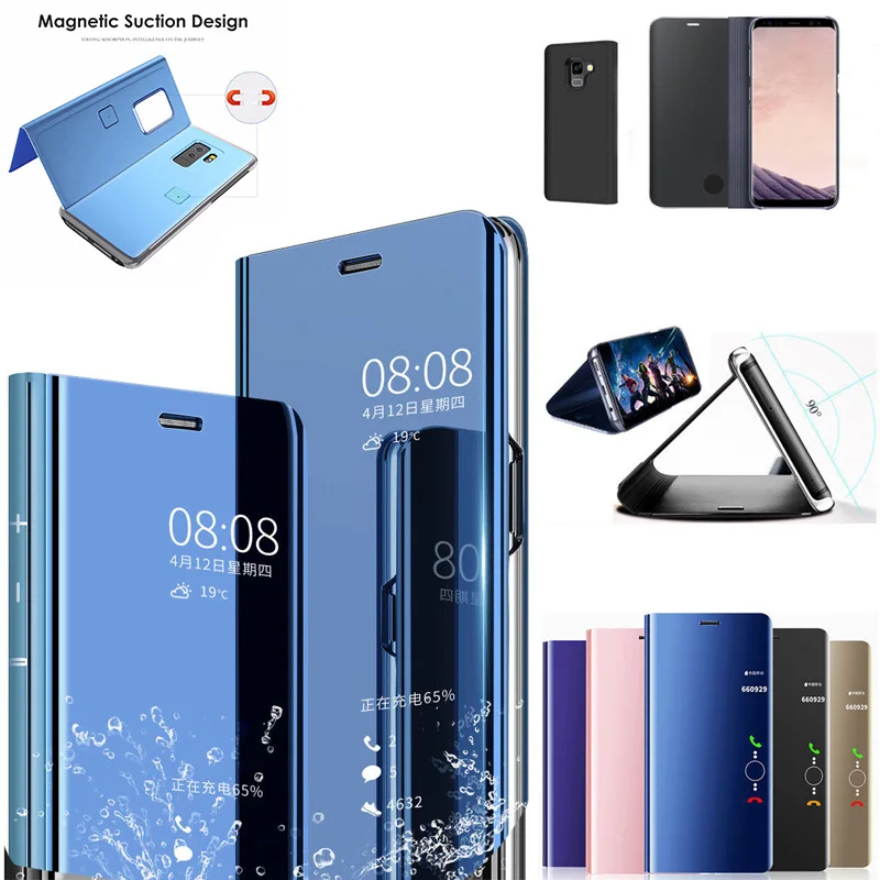 

Smart Clear View Mirror Case For Huawei Honor 9i Lite Smart Cover Leather Flip Stand Case For Huawei Honor Note 10 Honor Play