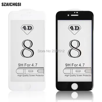 

SZAICHGSI 4D Full Cover Tempered Glass For iPhone X 8 Curved Edge 9H Screen Protector Film for iPhone 8 plus wholesale 200pcs
