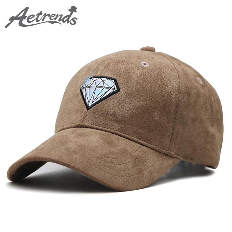 

[AETRENDS] Fashion Men Cap Suede Baseball Cap Man Mark Branded Baseball Caps Snapback Hats Luxury Trucker Hat Z-6409