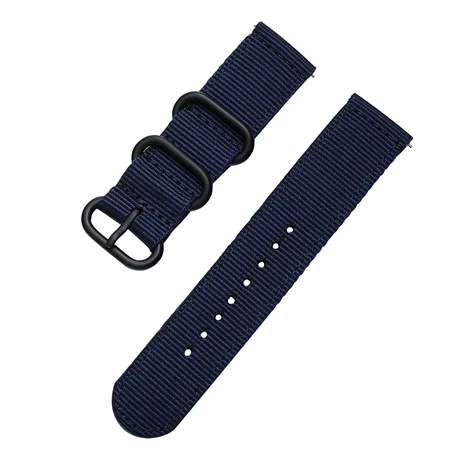 Нейлоновые ремешки для часов для samsung Шестерни S3 S2 спортивный ремешок для Xiaomi Amazfit Bip ремешок для наручных часов huawei часы GT GT2 полосы 20 мм/22 мм/24 мм - Цвет: Dark Blue