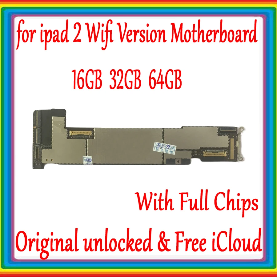 

Wifi Version /Wifi-3G Version for ipad 2 Motherboard with Full Chips,Original unlocked for ipad 2 Mainboard IOS System,No iCloud