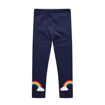 

High quality cotton navy blue fall leggins rainbow cloud girl tight long pants