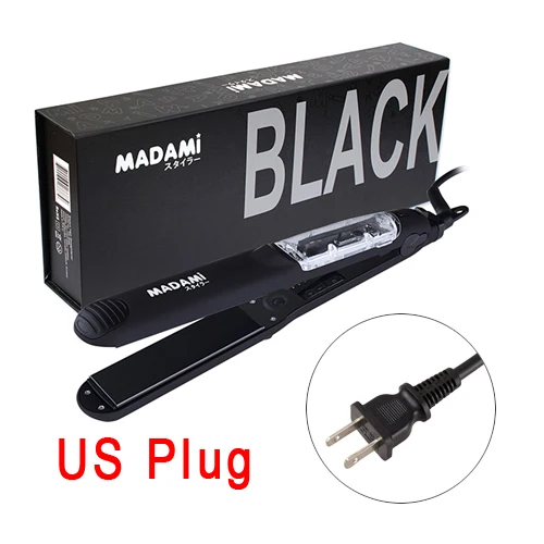 MADAMI Professional 450F керамический паровой выпрямитель для волос с аргановым маслом паровой утюжок с великолепной упаковкой быстрый нагрев утюга - Цвет: Black US Plug