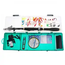 56 шт./лот, 1,8 м Удочка и 500 катушка, набор наживки для рыбалки с различными наживками и аксессуарами для морской/пресной воды