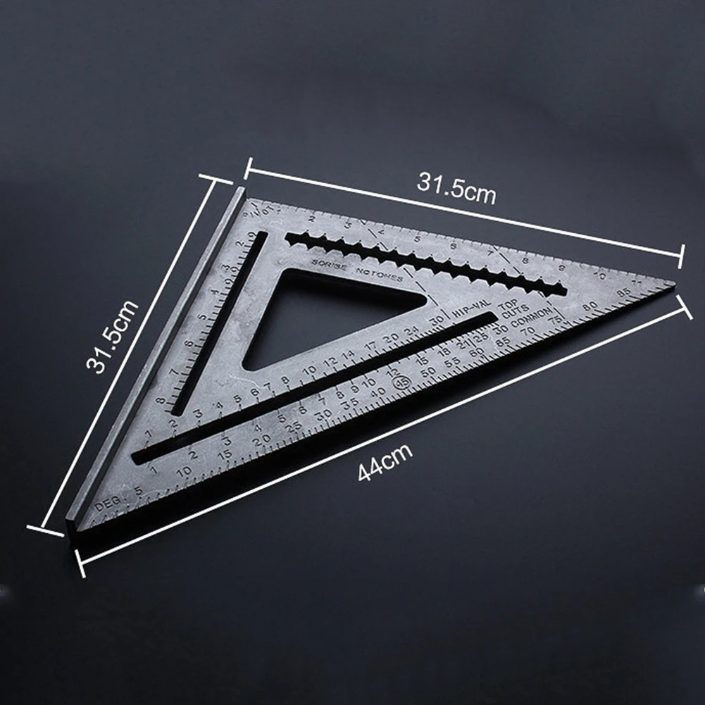 

12 Inch Aluminum Alloy Triangle Square Ruler Square Angle Protractor Woodworking Measuring Instrument Multifuncti Measuring Tool