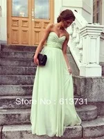 Cheap Price Mint Green Color Chiffon Long Evening Dresses and Prom Gowns Free Shipping B01204