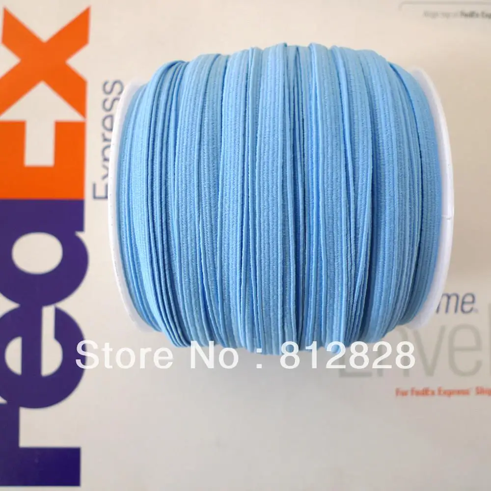 50 Meters 1/4'' 6mm #5 Sky Blue Colored Skinny Elastic Band | Детская одежда и обувь