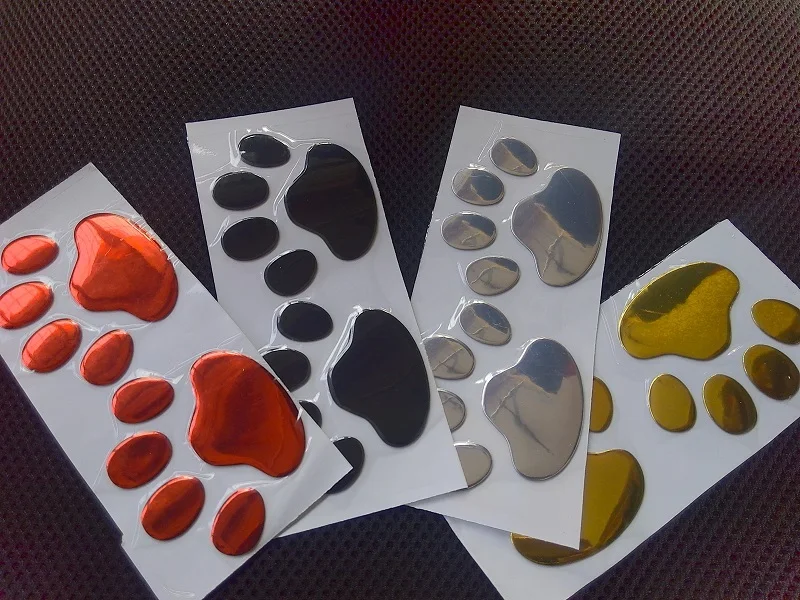 

3D Dog Paw Footprint PVC car stickers decal bear cat panda animal pet foot print sticker car styling auto motorcycle decor