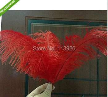 

50pcs 50-55cm 20-22 inches long red ostrich feathers for crafts Wedding/party/Christmas ostrich feather centerpeiece decoration