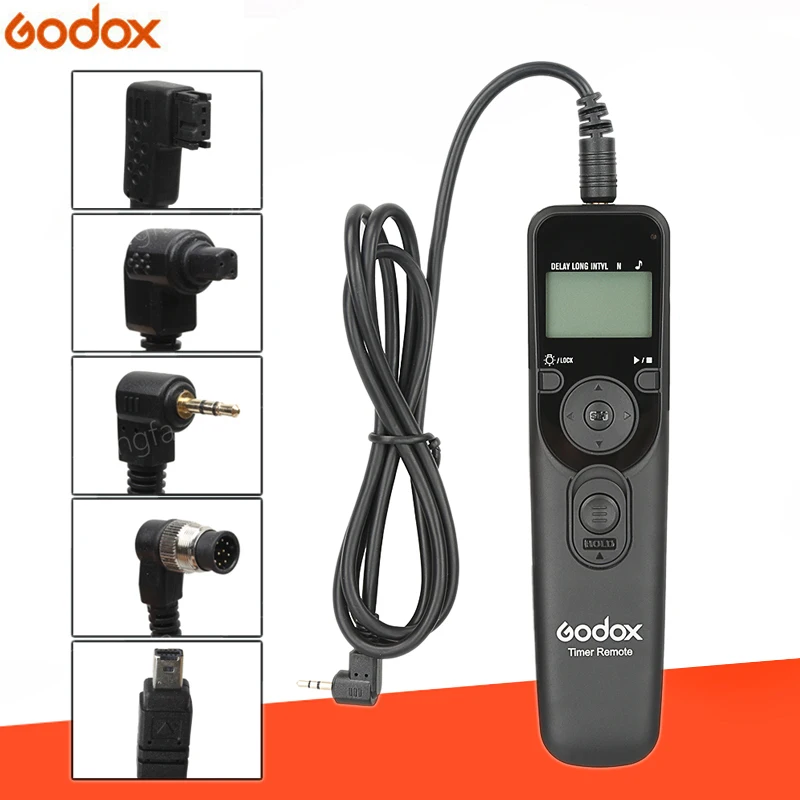 Godox цифровой таймер дистанционного UTR-C1/C3/N1/N3/S1 с ЖК-панелью с подсветкой сменный кабель спуска затвора контроллер для камеры