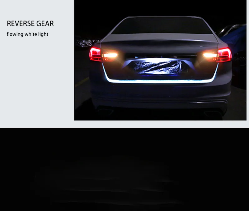 Niscarda 4 режима Автомобильный задний светодиодный светильник для багажника, дополнительный стоп-светильник, авто сигнал поворота, гибкая Задняя Крышка багажника, багажная лампа