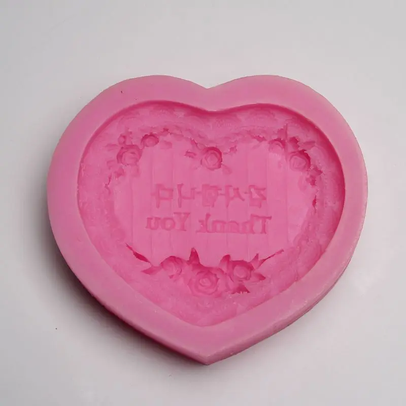 Heart shaped rose silica gel mold Paster Tablets Craft Clay Pendant Chocolate Molding Soap Making Silicone Mold