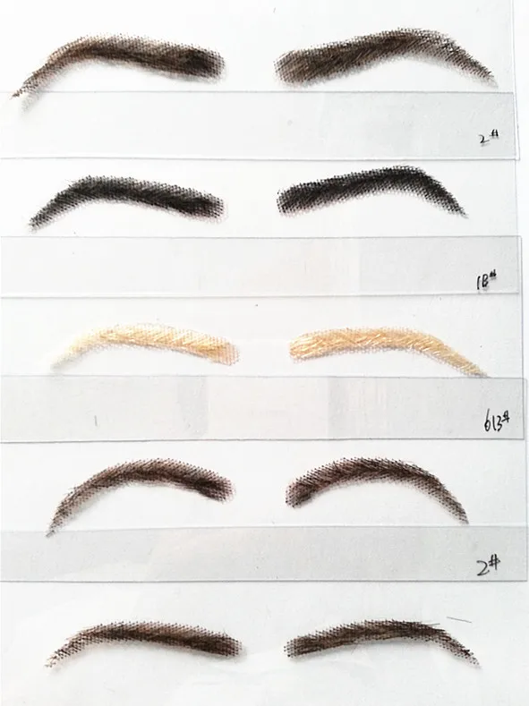 mixed style 5 pair/lot false eyebrows 100 human hair with