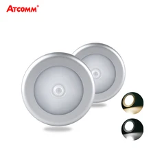 PIR датчик движения тела светодиодный светильник под шкафом с питанием от аккумуляторной батареи AAA Авто ночник беспроводной легко установить для лестниц и коридоров