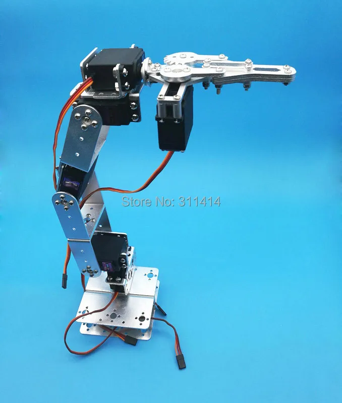 

1set Aluminium Robot 6 DOF Arm Mechanical Robotic Arm Clamp Claw Mount Kit W/ Servos Servo Horn For Arduino DIY Robot Parts