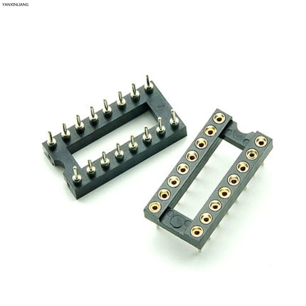 10PCS 16 Pin Round DIP IC Socket Adapter 16Pin Pitch 2.54mm Connector
