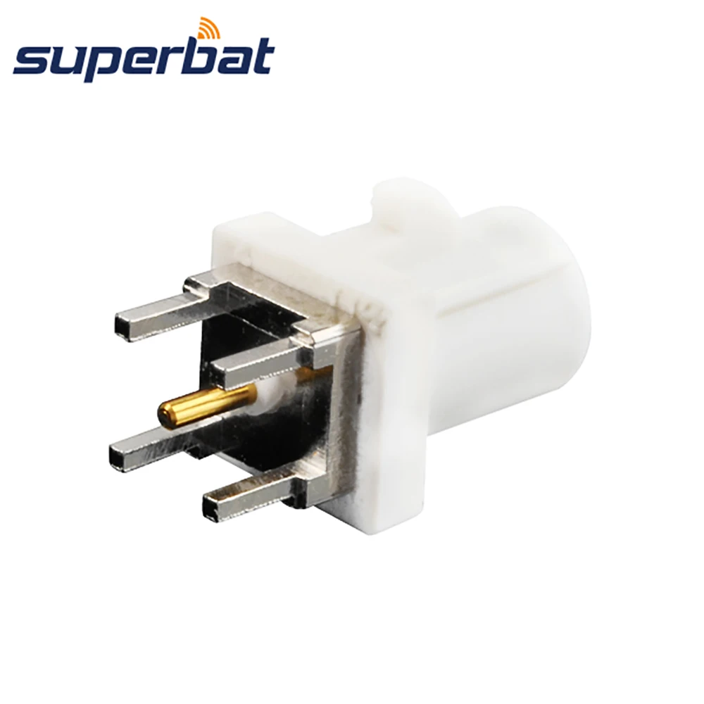 White Male PCB Mount Straight RF Coaxial Connector for Radio