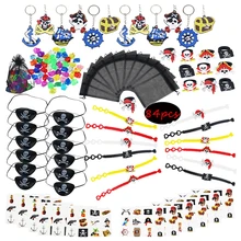 84 pçs pulseira pirata decorações festa, tatuagem, pirata, menina/menino, lembranças de festa de aniversário para crianças, aniversário, olho pirata remendo adesivo