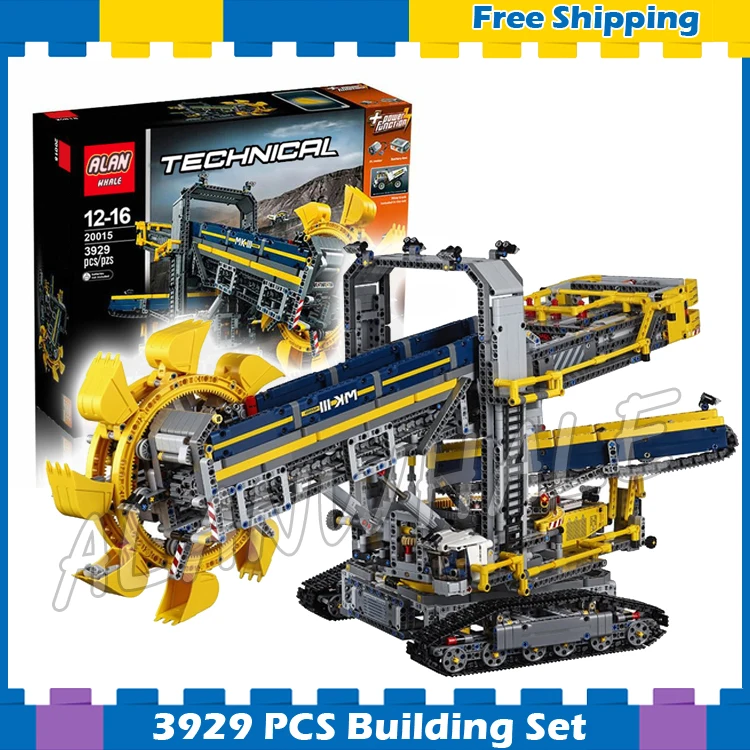 

3929pcs 2in1 Techinic 20015 Bucket Wheel Excavator Mobile Aggregate Processing Bricks Model Building Blocks Compatible With lego