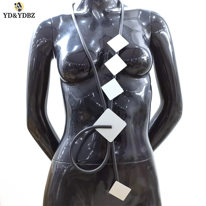 

YD&YDBZ 2019 New Square Pendant Necklaces Women Long Chains Designer Handmade Necklace Harness Neck Leather Chain Female Jewelry
