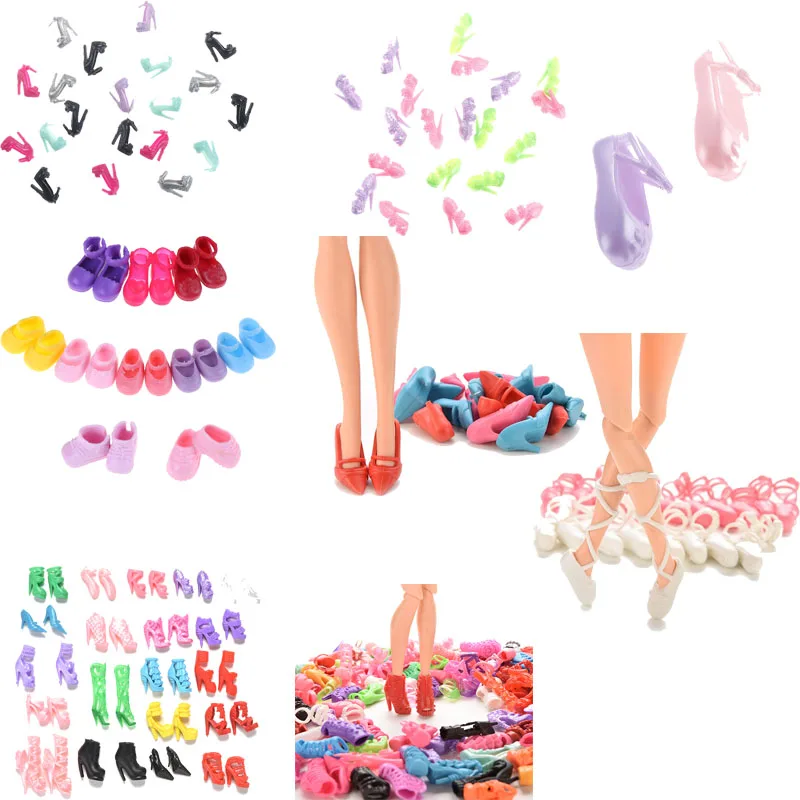 

Random Assorted Fashion Colorful Mixed Style Sandals High Heels Shoes Doll Accessories Clothes Dress Kid Toy