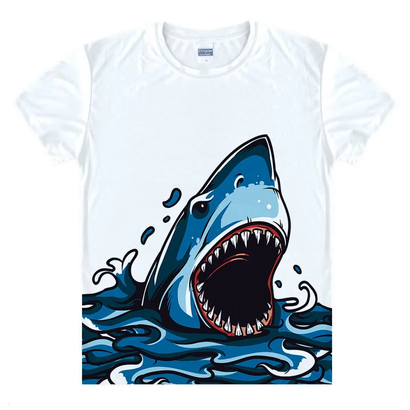 Jaws Movie Vintage Poster men Adult T Shirt Short sleeve shark printed cool tshirt