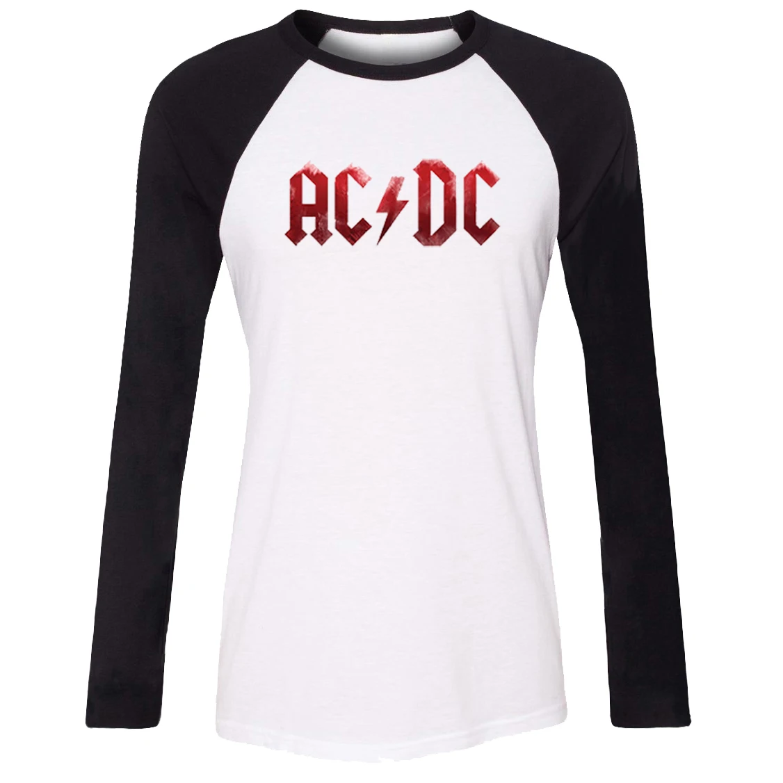 

iDzn New Women's T-shirt ACDC Rock Band Malcolm Angus Brian Cliff Phil Pattern Long Sleeve Girl's cotton T shirt Lady Tee Tops