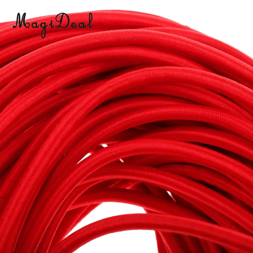 MagiDeal 6mm Red Heavy Duty Elastic Bungee Rope Shock Cord Tie Down Kayak Camping Boating Trailers Tarpaulin Caravan Canopy DIY 