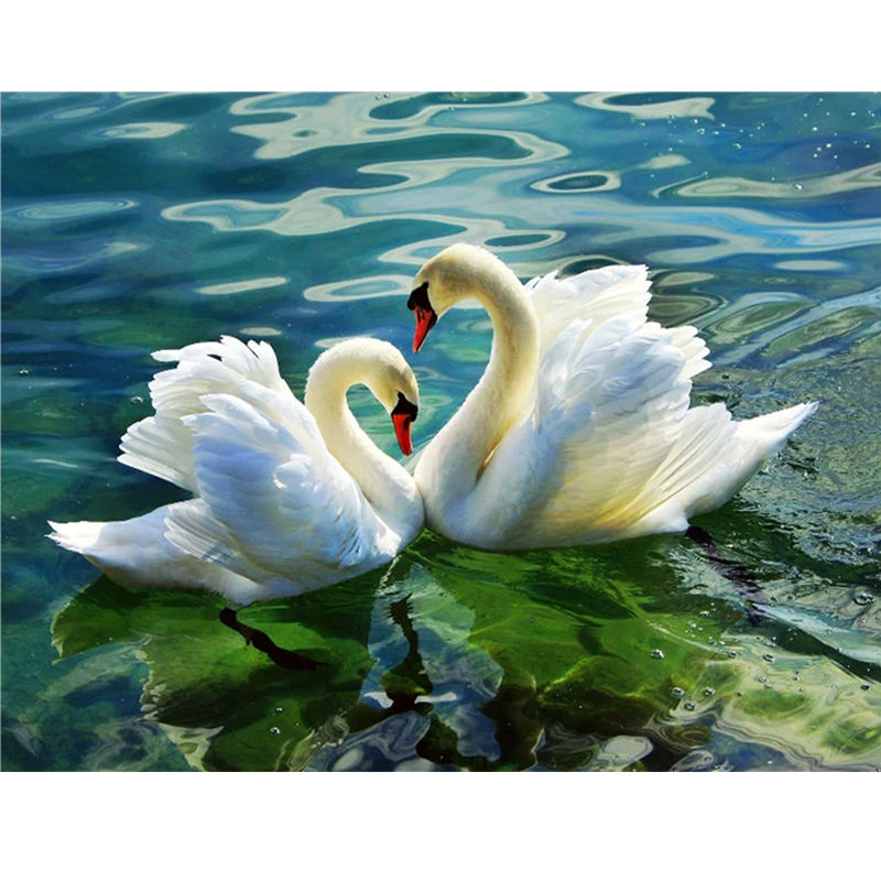 

Full Square 5D DIY White Swan diamond painting cross stitch diamond mosaic diamond embroidery painting home decor