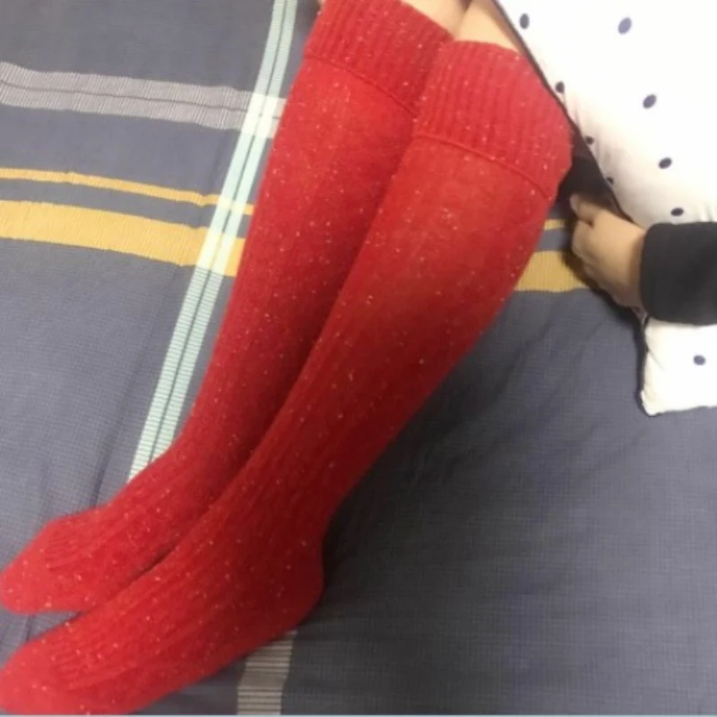 

2019 Women Warm Classic Leg Warmers Knitting Casual Knee Socks Autumn Winter High Boot Socks Leg Legging Dot Roll UP Wool sock
