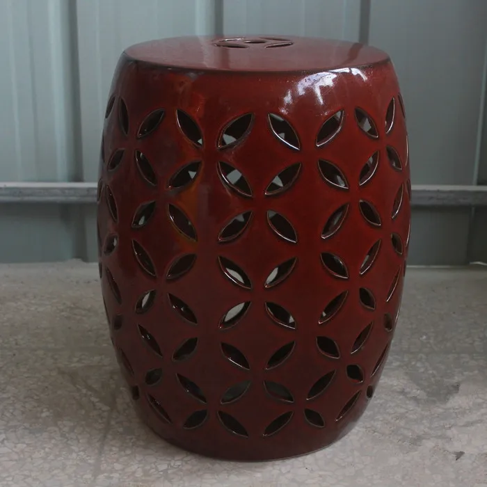 Red Jingdezhen Porcelain chinese garden stools Ceramic toilet stool bathroom stool dressing ceramic stool (1)